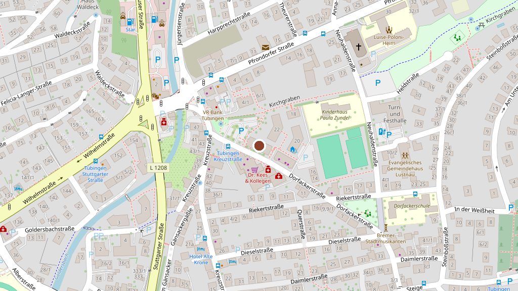 Karte: Dorfackerstraße 26, 72074 Tübingen